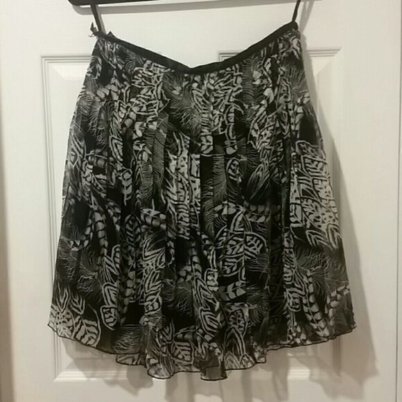 𝅺wd NY SILK REPEAT PLEAT FLOWY LINED SKIRT - Picture 1 of 4